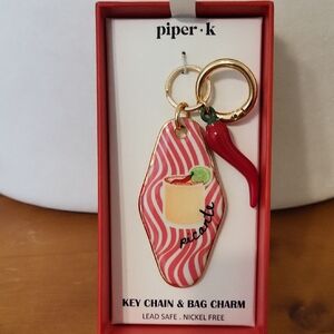 Piper K Picante Keychain/ Bag Charm with Red Chili Pepper